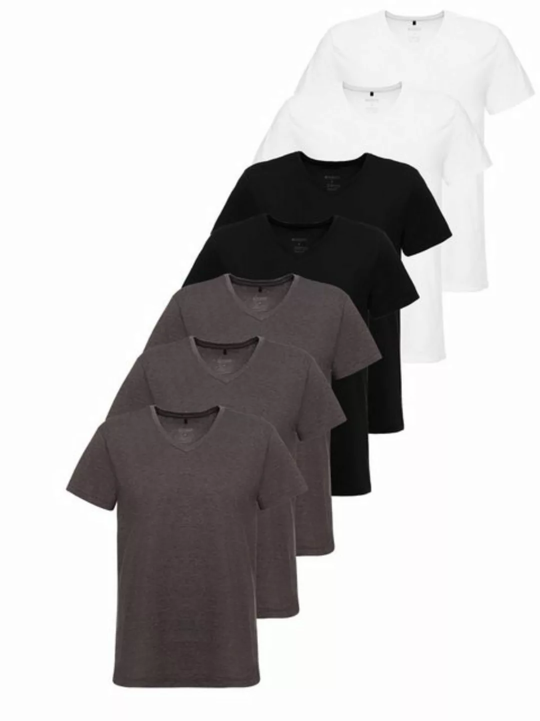 Tazzio T-Shirt E107 (Packung, 7-tlg) Herren Basic V-Ausschnitt günstig online kaufen