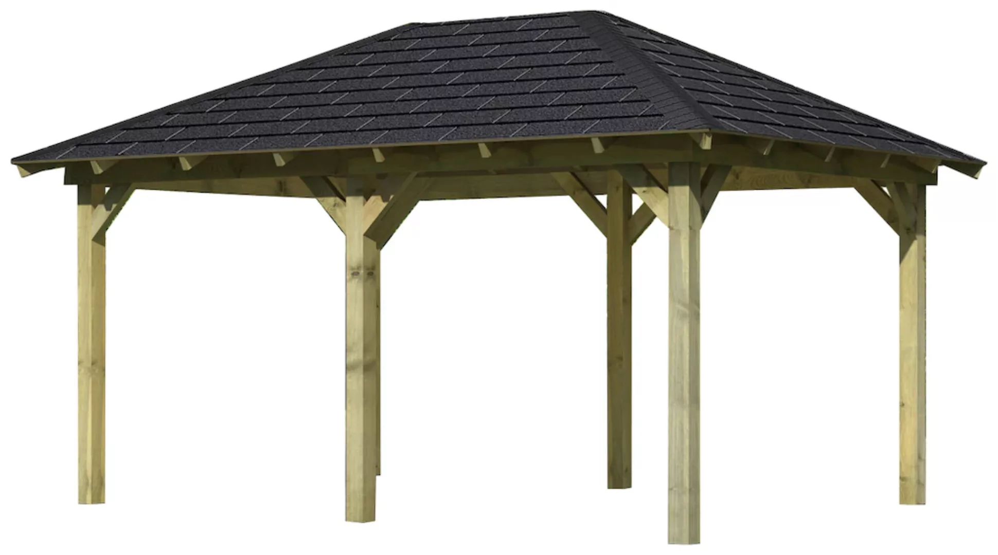 Karibu Pavillon "Perida", (Set), BxTxH: 345x485x296 cm, mit schwarzen Dachs günstig online kaufen