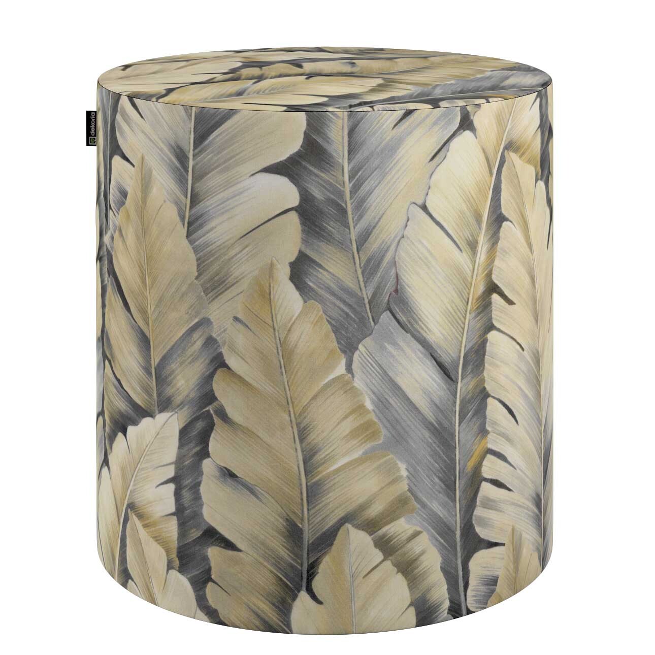 Pouf Barrel, grau-gelb, ø40 cm x 40 cm, Gardenia (144-03) günstig online kaufen