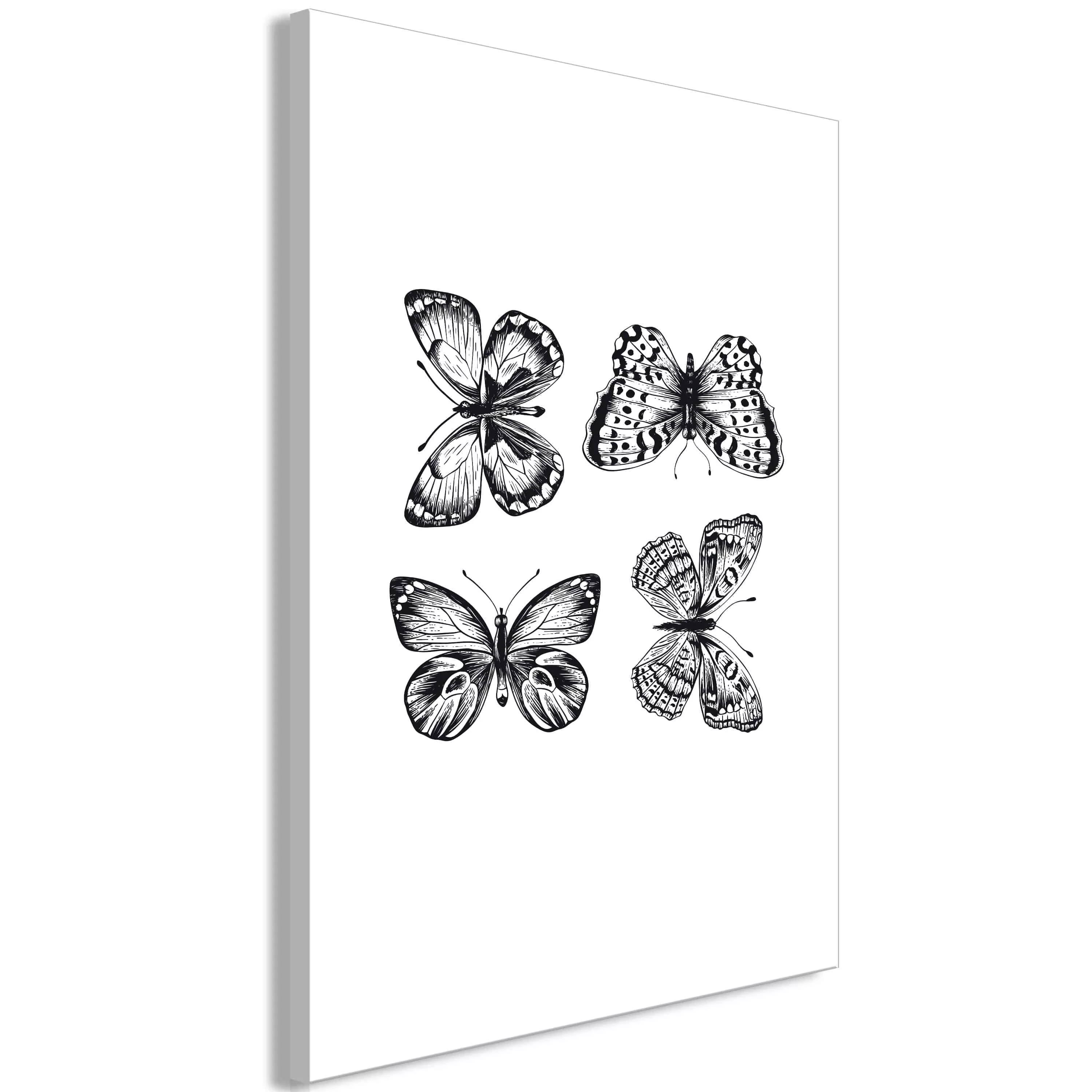 Wandbild - Four Butterflies (1 Part) Vertical günstig online kaufen