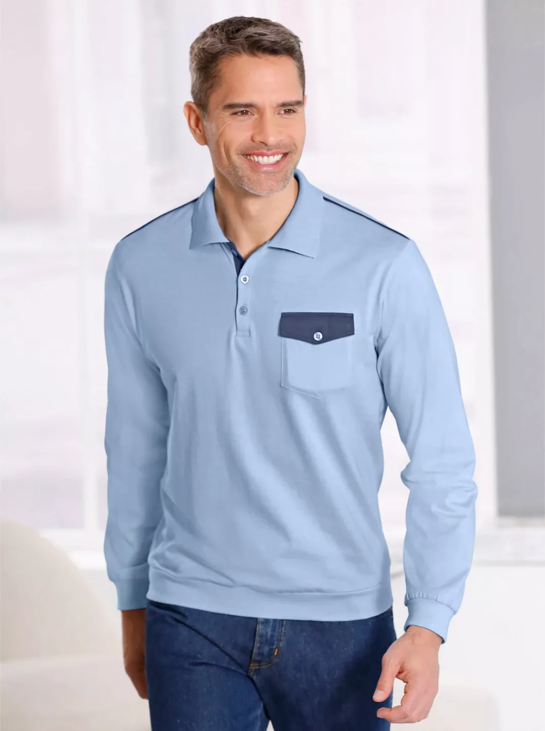 Classic Poloshirt "Langarm-Poloshirt" günstig online kaufen