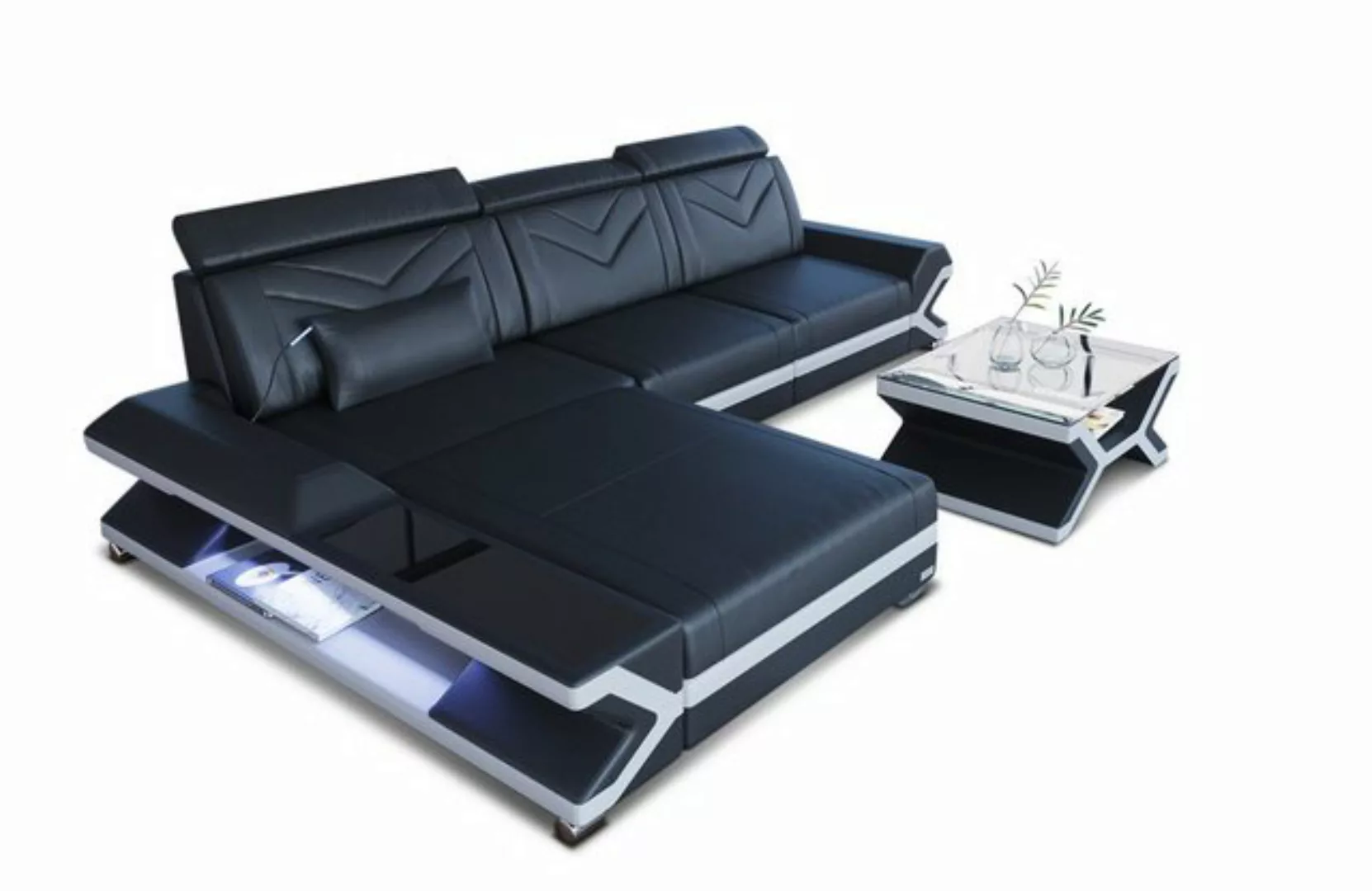 Sofa Dreams Ecksofa Ledercouch Ledersofa Napoli L Form Leder Sofa, Couch, m günstig online kaufen