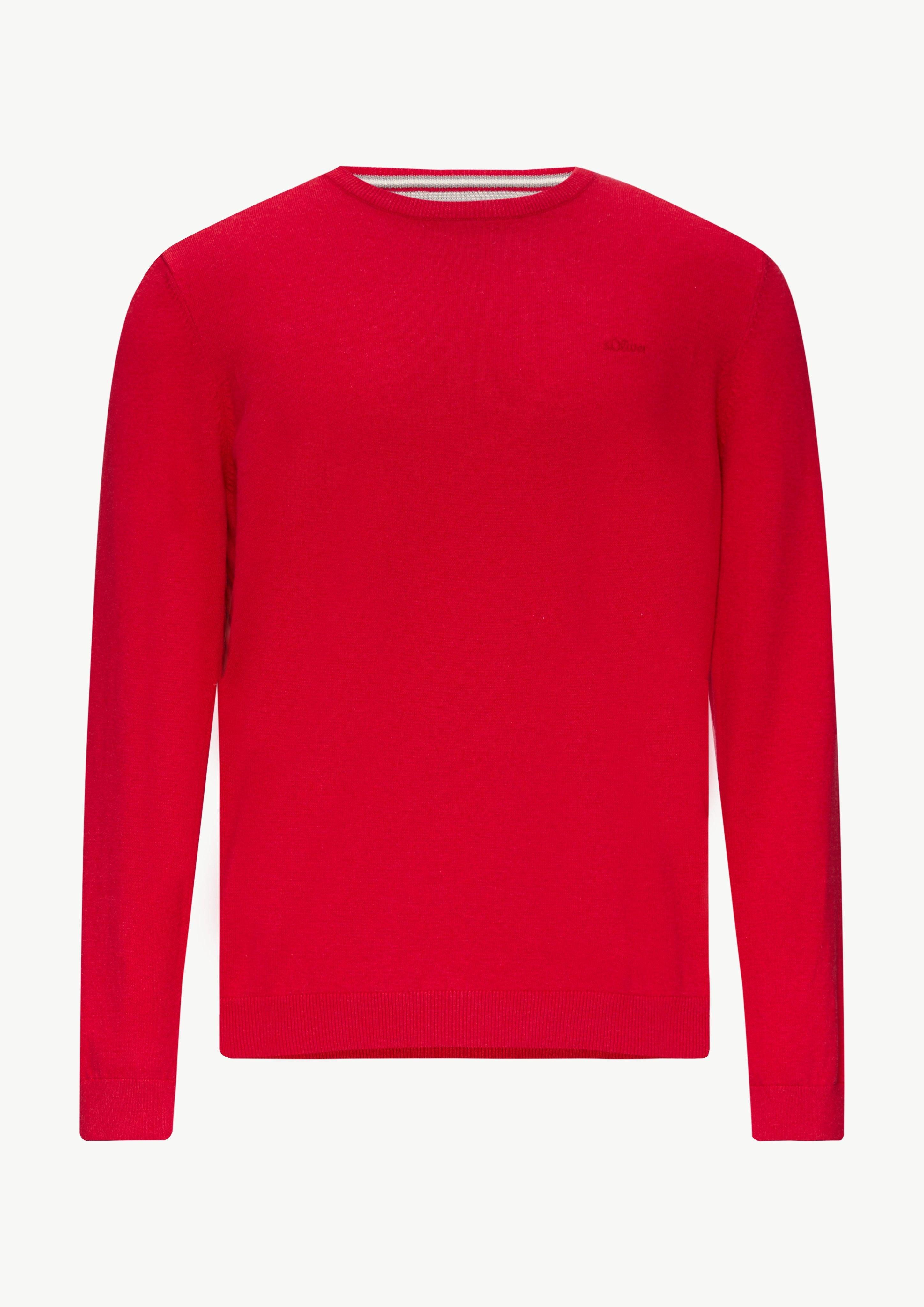 s.Oliver Strickpullover Strickpullover mit Logo-Stickerei Logo günstig online kaufen