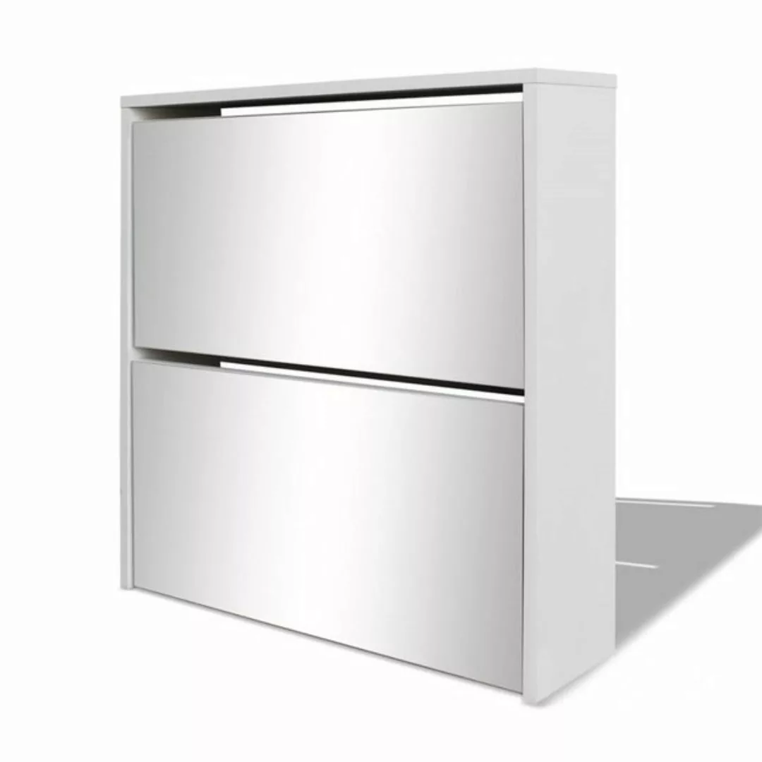 DOTMALL Schuhschrank Schuhschrank, mit 2 Fächern Spiegel, Weiß, 63x17x67 cm günstig online kaufen