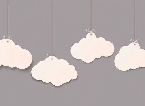 Fototapete Grafik Wolken Himmel Grau Weiß 3,50 m x 2,55 m FSC® günstig online kaufen