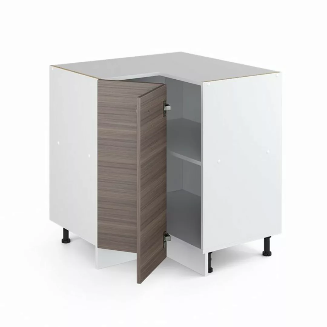 Vicco Eckunterschrank R-Line, Grau/Weiß, 75.6 cm, AP Eiche günstig online kaufen