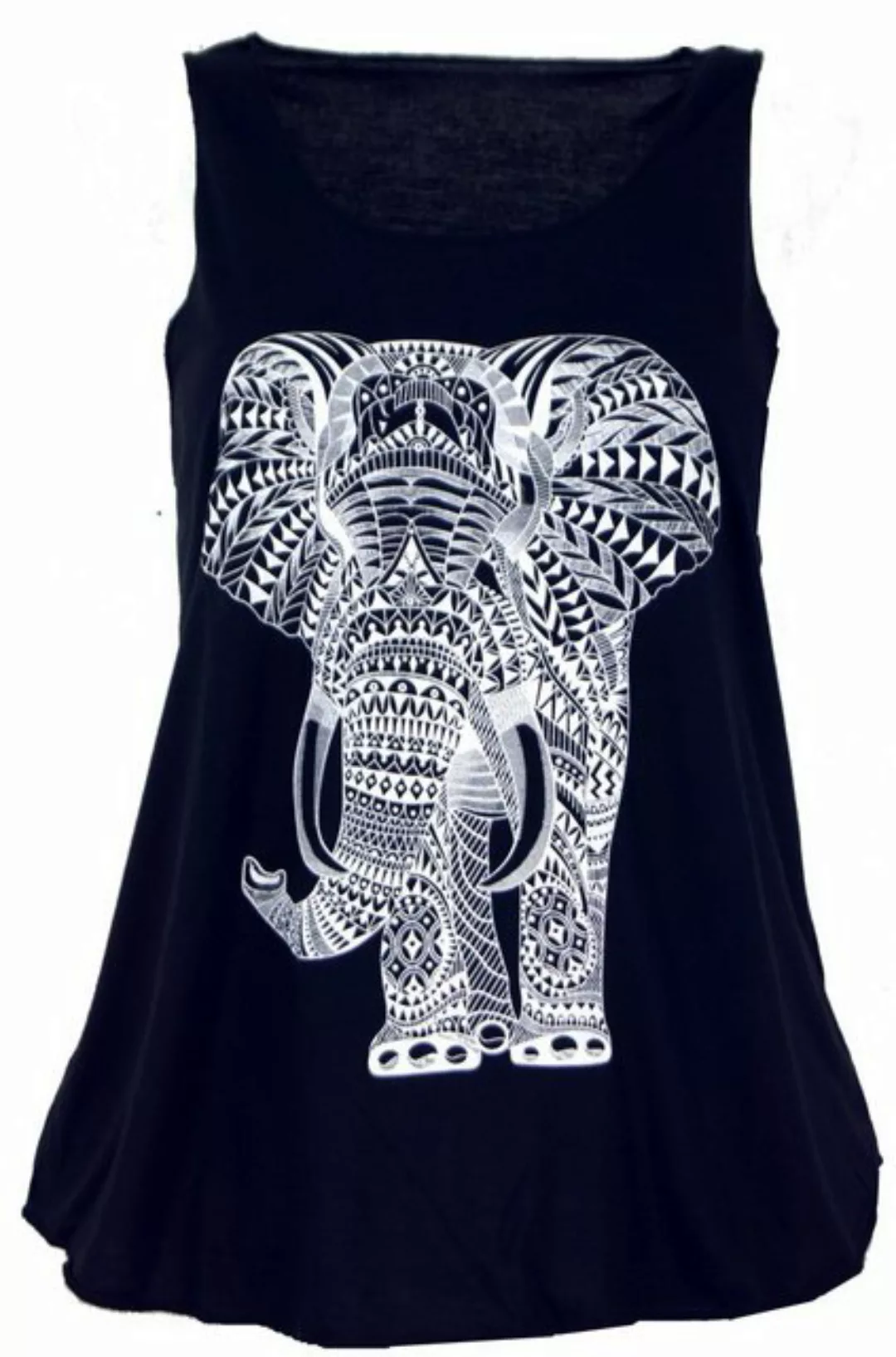 Guru-Shop T-Shirt Retro Art Tanktop mit Ethnodruck - Elefant.. Festival, Et günstig online kaufen