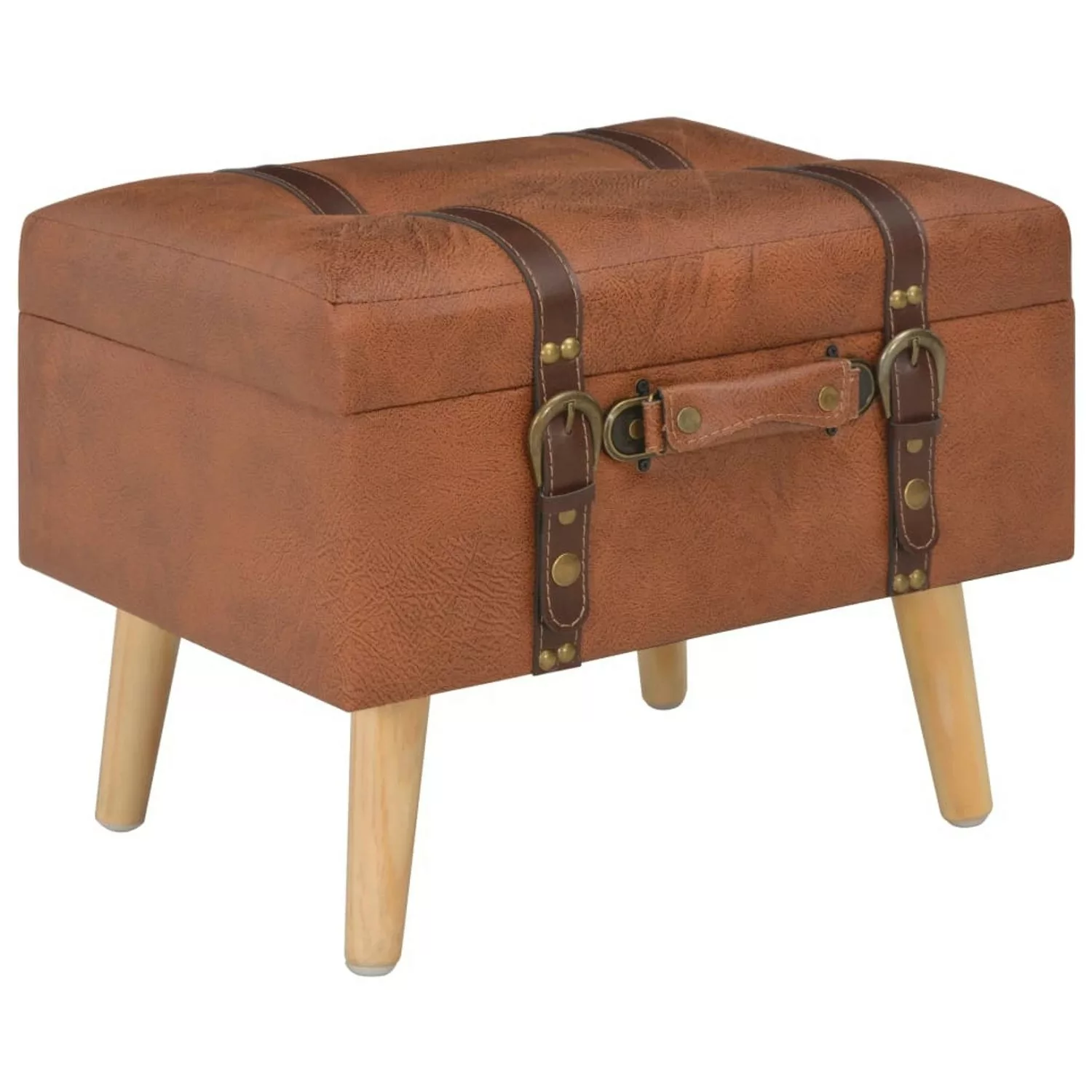 Hocker Mit Stauraum 3 Stk. Hellbraun Kunstleder günstig online kaufen