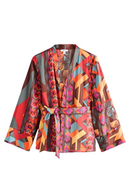 Next Satinbluse Strukturierter Satin-Kimono mit Drapierung (1-tlg) günstig online kaufen