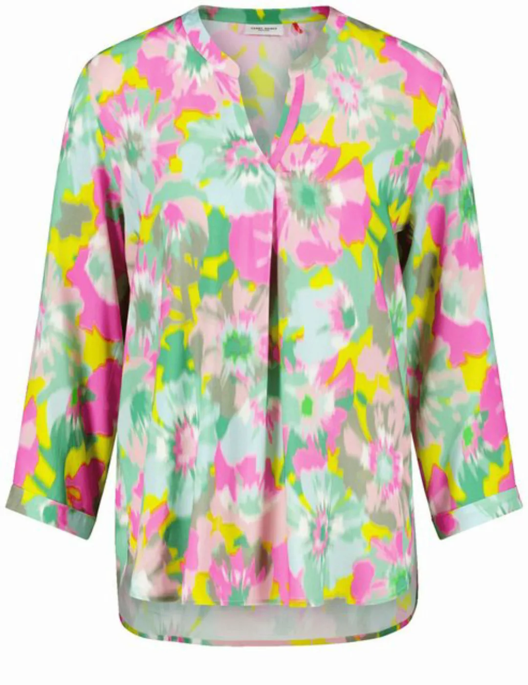GERRY WEBER Klassische Bluse Fließende Bluse mit Tunika-Ausschnitt günstig online kaufen
