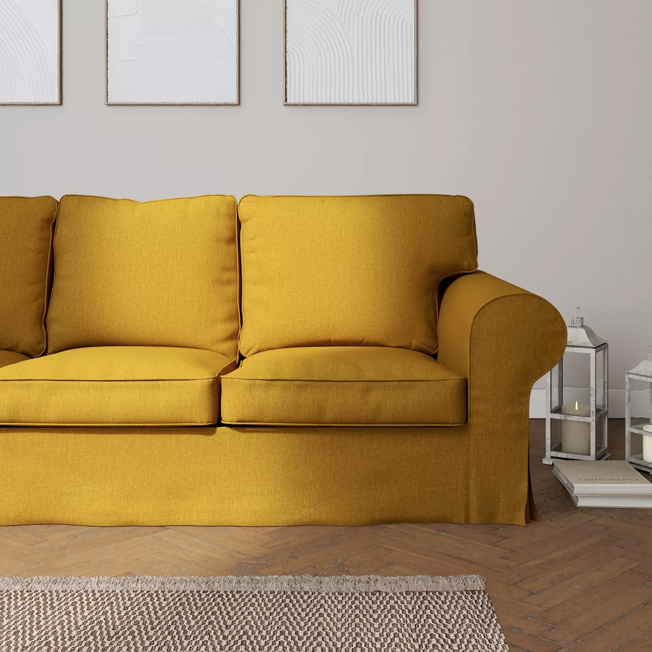 Bezug für Ektorp 3-Sitzer Schlafsofa, neues Modell (2013), senfgelb, 40cm x günstig online kaufen