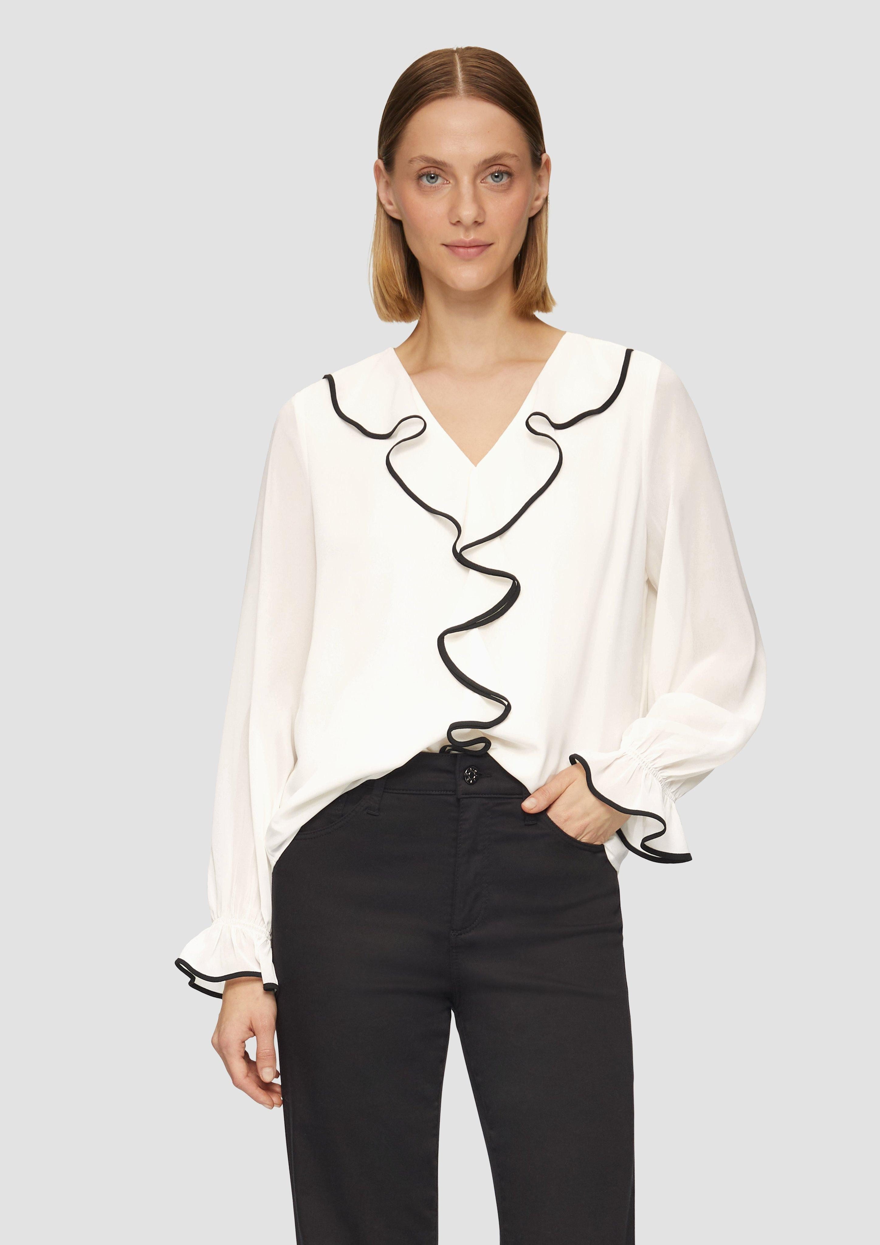 s.Oliver BLACK LABEL Langarmbluse Chiffon-Bluse mit günstig online kaufen
