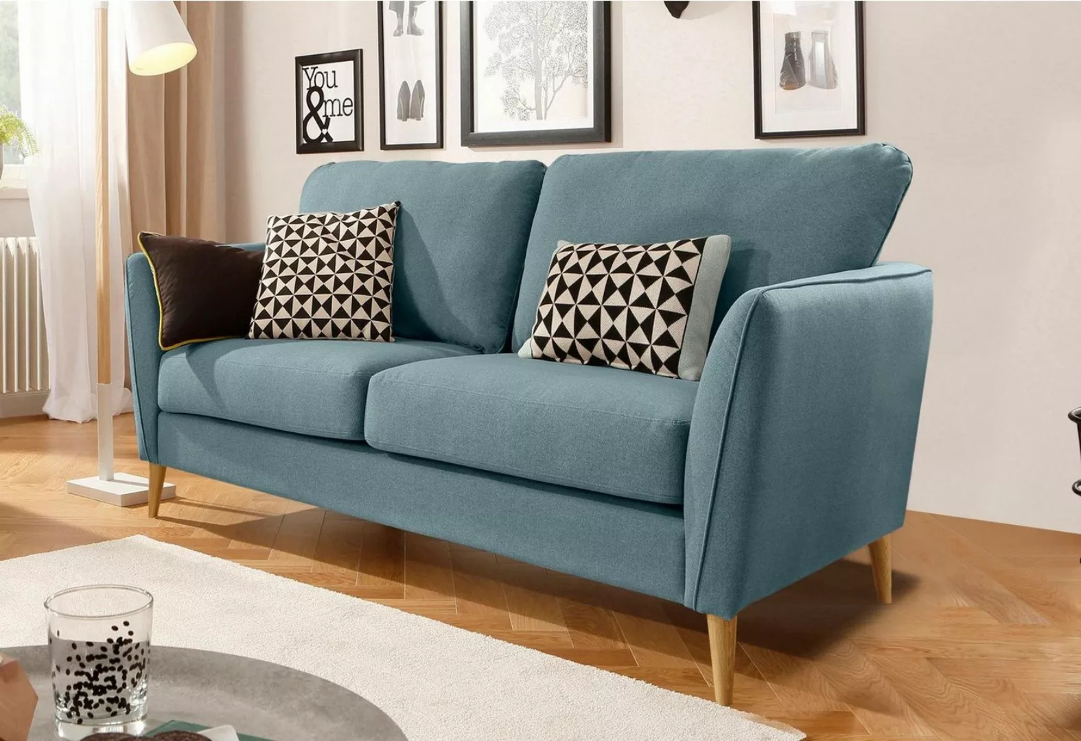 Home affaire 2-Sitzer MARSEILLE Sofa 170 cm, mit Massivholzbeinen aus Eiche günstig online kaufen