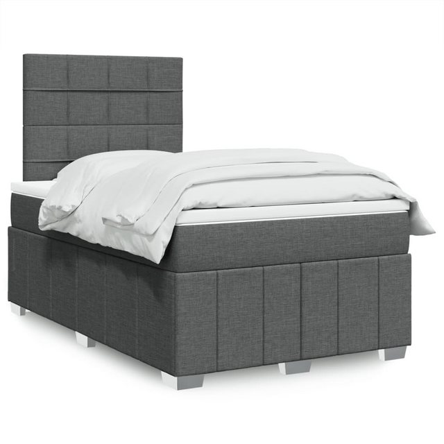 vidaXL Boxspringbett, Boxspringbett mit Matratze Dunkelgrau 120x190 cm Stof günstig online kaufen