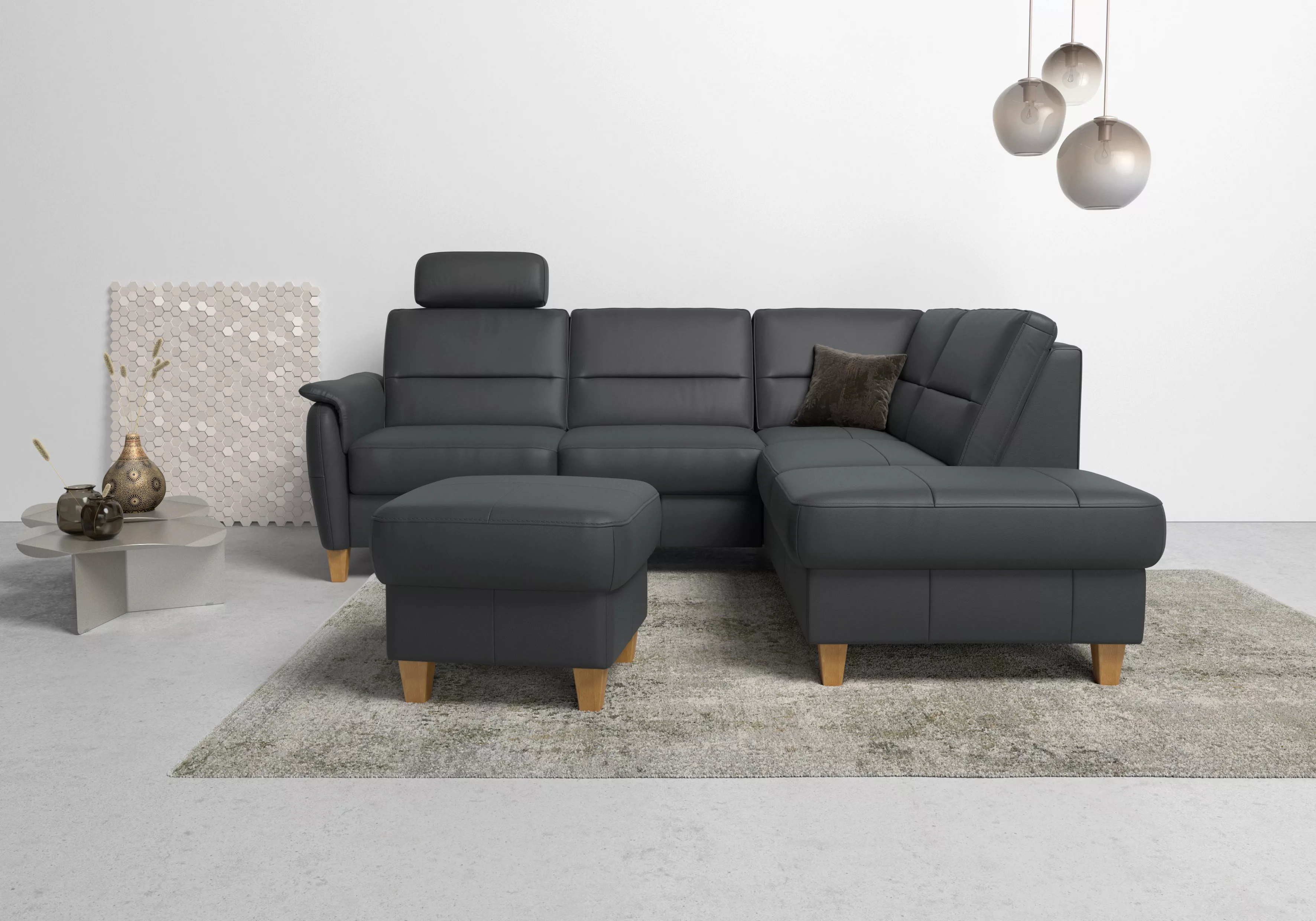 Home affaire Ecksofa "Palmera L-Form", Federkern, wahlweise mit Bettfunktio günstig online kaufen