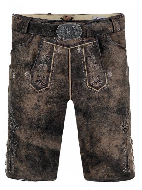 FUCHS Trachtenlederhose Lederhose kurz Michael hasel (2-tlg) inkl. Gürtel günstig online kaufen