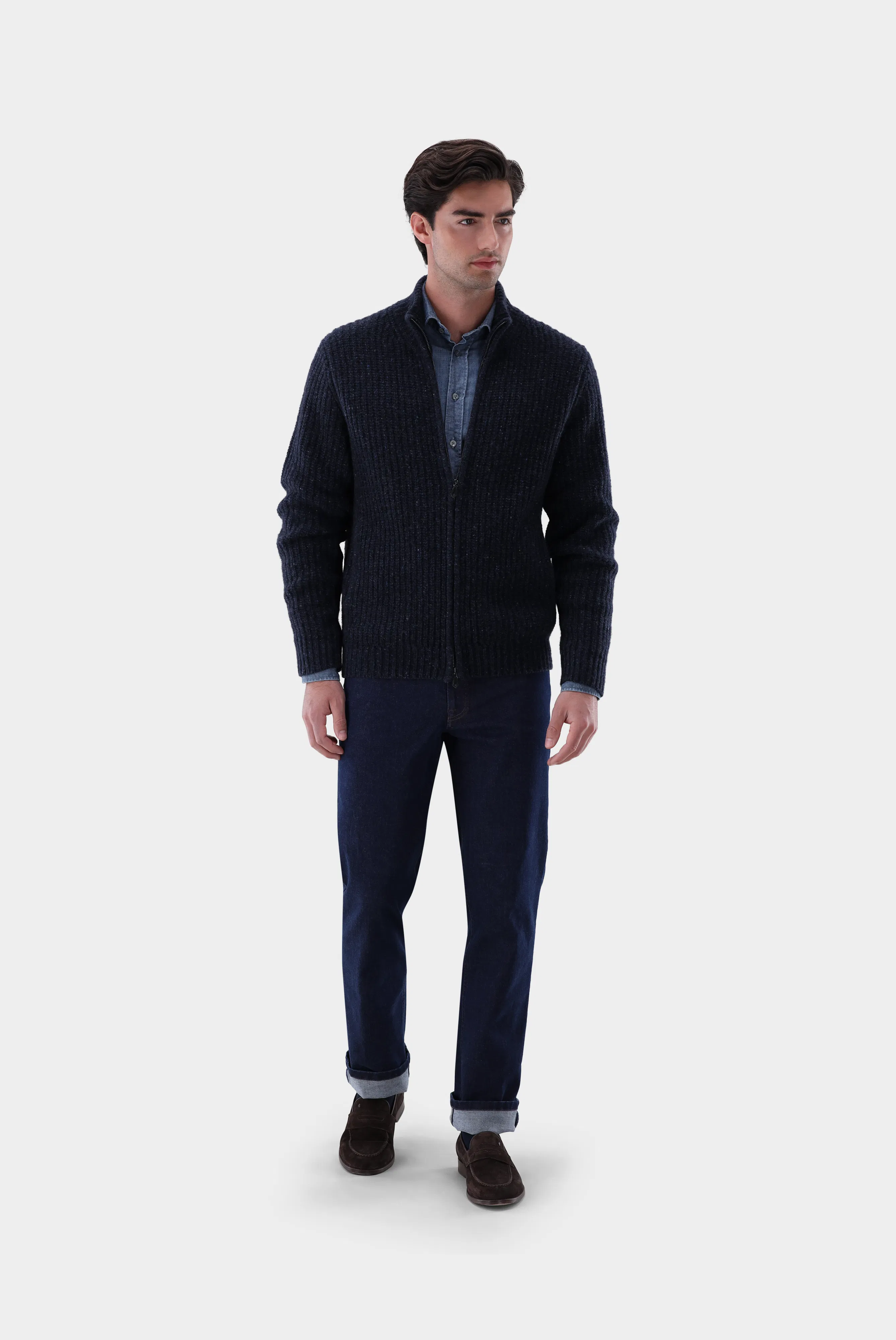 Strickjacke aus Kaschmir-Tweed günstig online kaufen