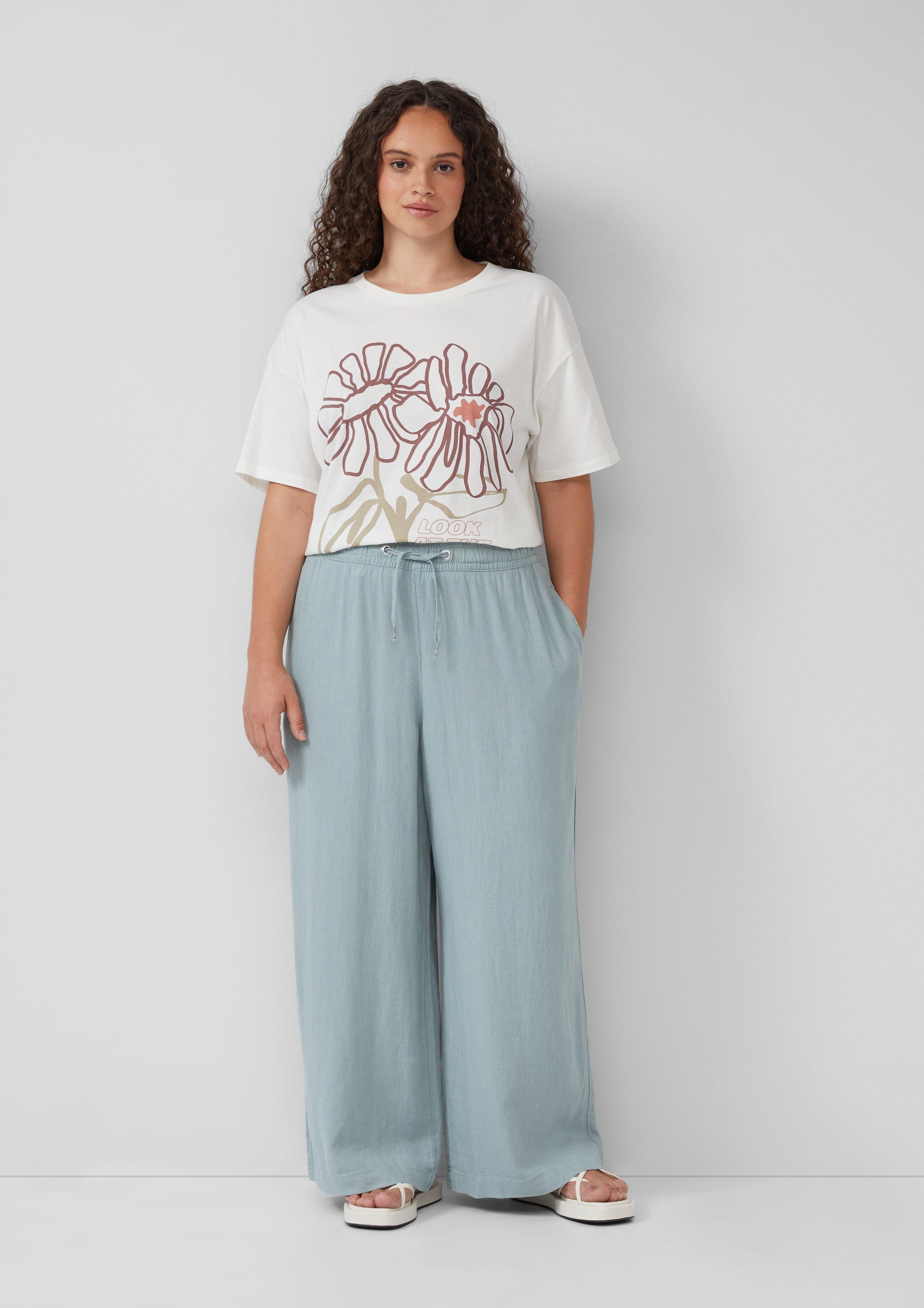 QS Stoffhose Wide Leg-Hose aus Leinenmix günstig online kaufen