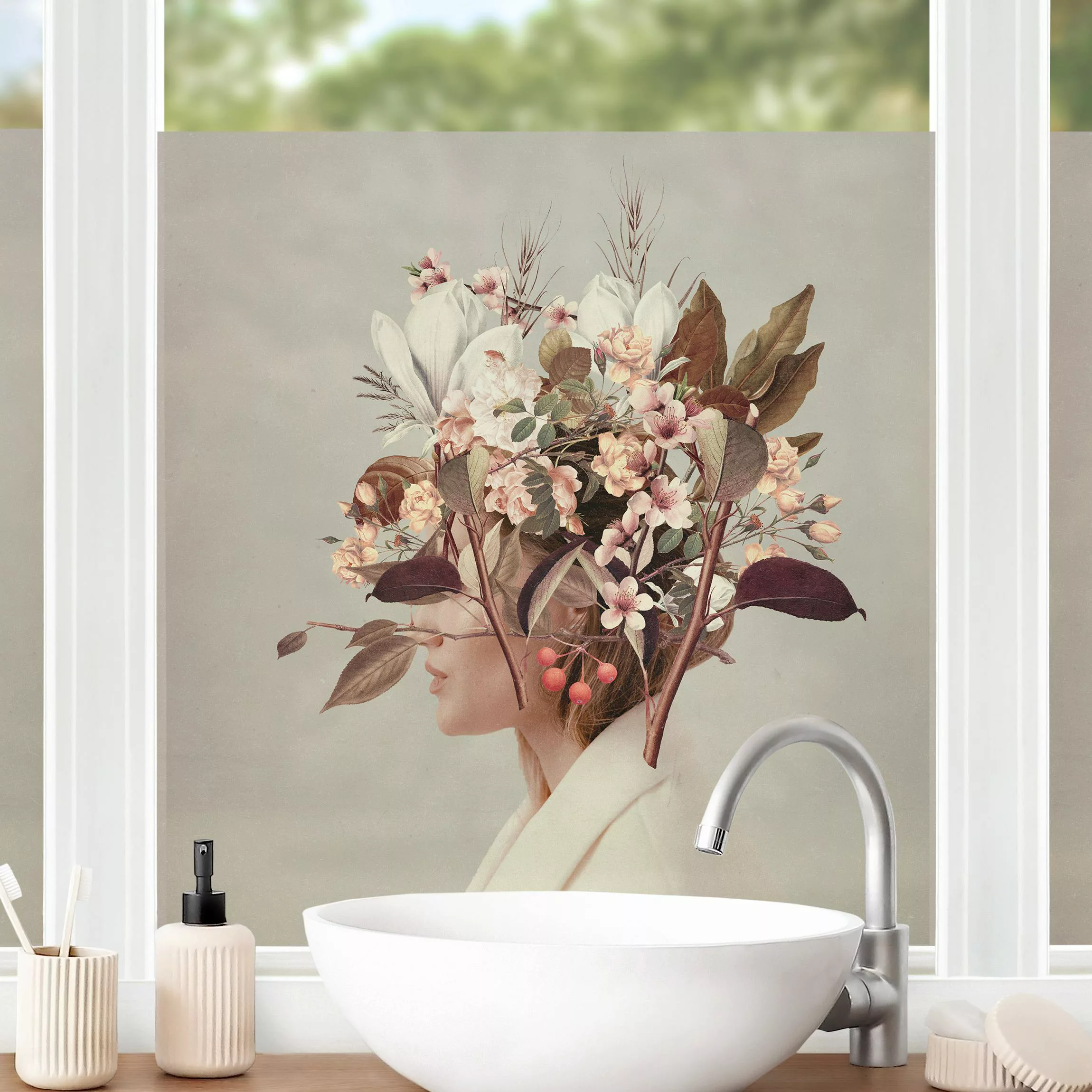Fensterfolie Blumen Porträt - weiße Magnolien günstig online kaufen