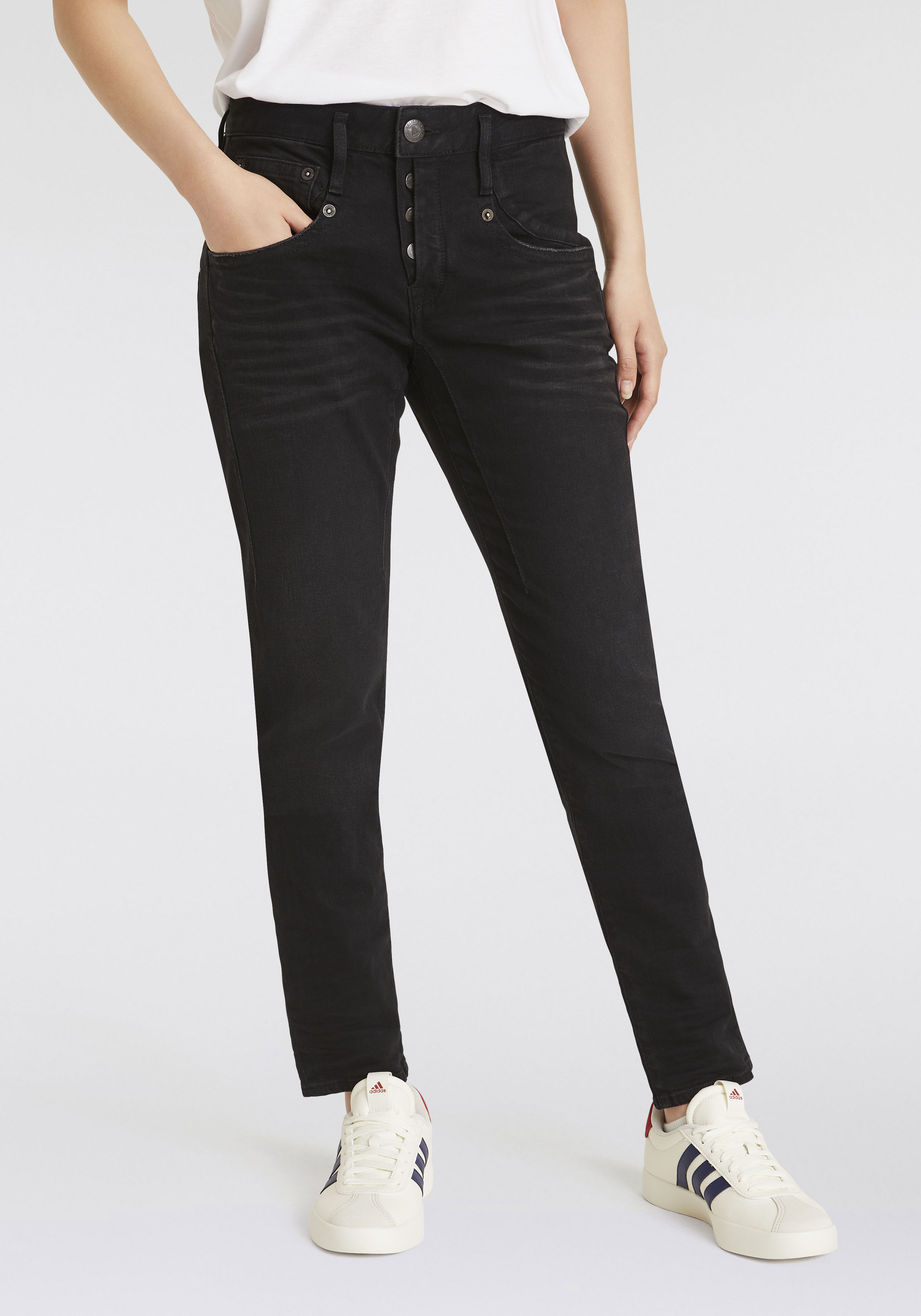 Herrlicher Boyfriend-Jeans "Shyra Long Recycled Denim Black Stretch" günstig online kaufen