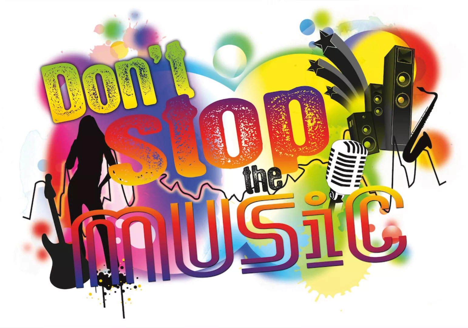 Komar Wandtattoo "Don´t stop the music", (1 St.), 100x70 cm (Breite x Höhe) günstig online kaufen