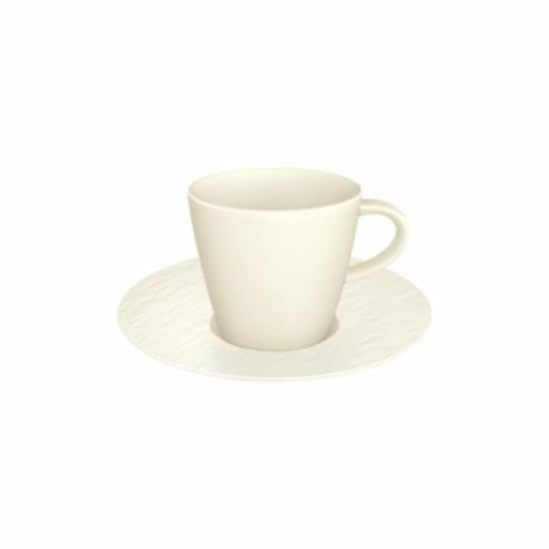 Villeroy & Boch Manufacture Rock Espressotasse mit Untertasse weiß Kaffeebe günstig online kaufen