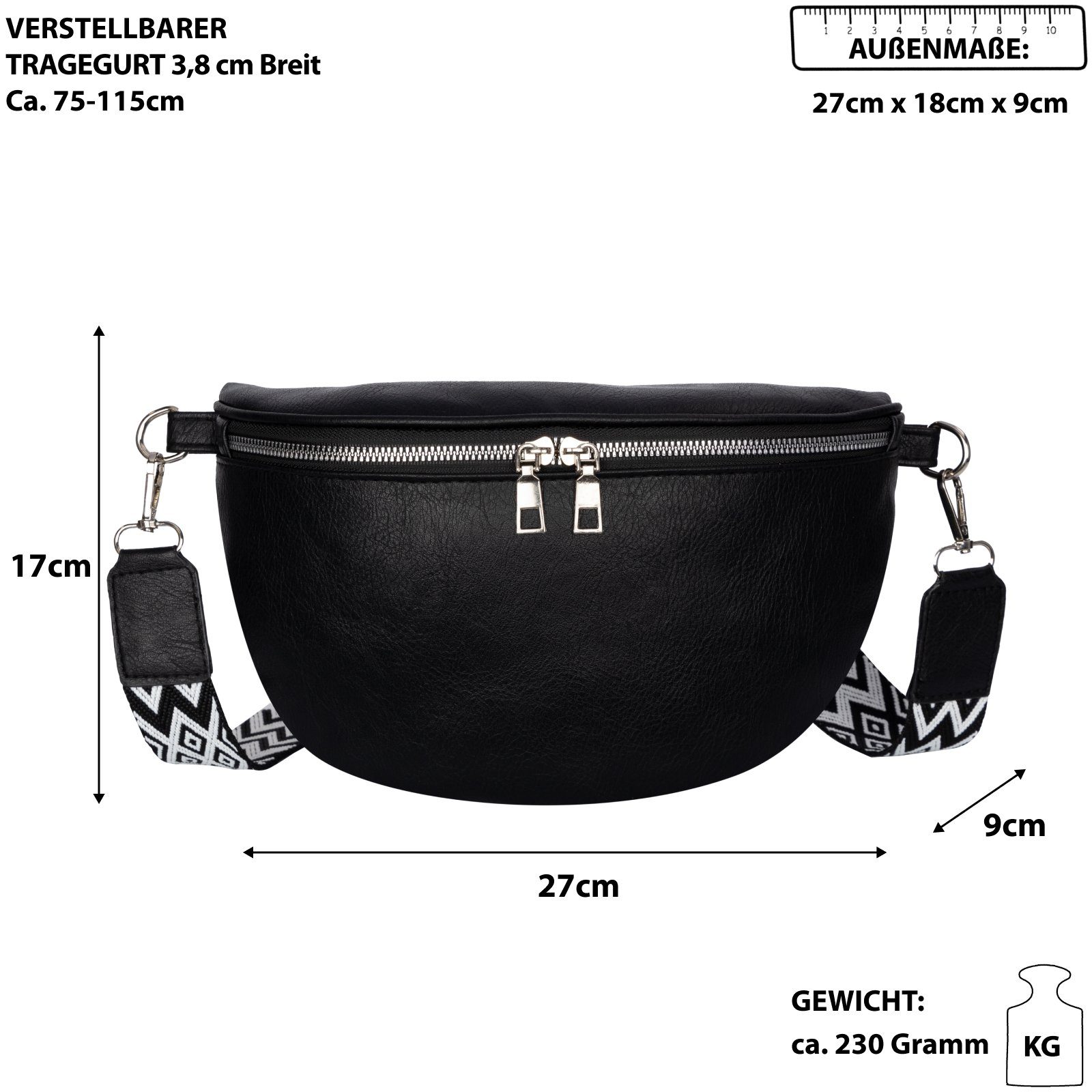 EAAKIE Gürteltasche Bauchtasche Umhängetasche Crossbody-Bag Kunstleder günstig online kaufen