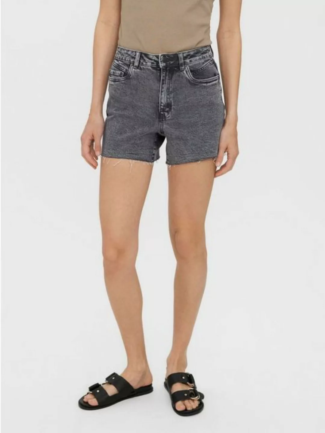 Vero Moda Jeansshorts Kurze Denim Jeans Shorts mit Fransen VMBRENDA (1-tlg) günstig online kaufen