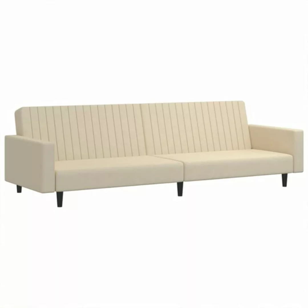 vidaXL Schlafsofa, Sofa 2-Sitzer Creme Samt günstig online kaufen