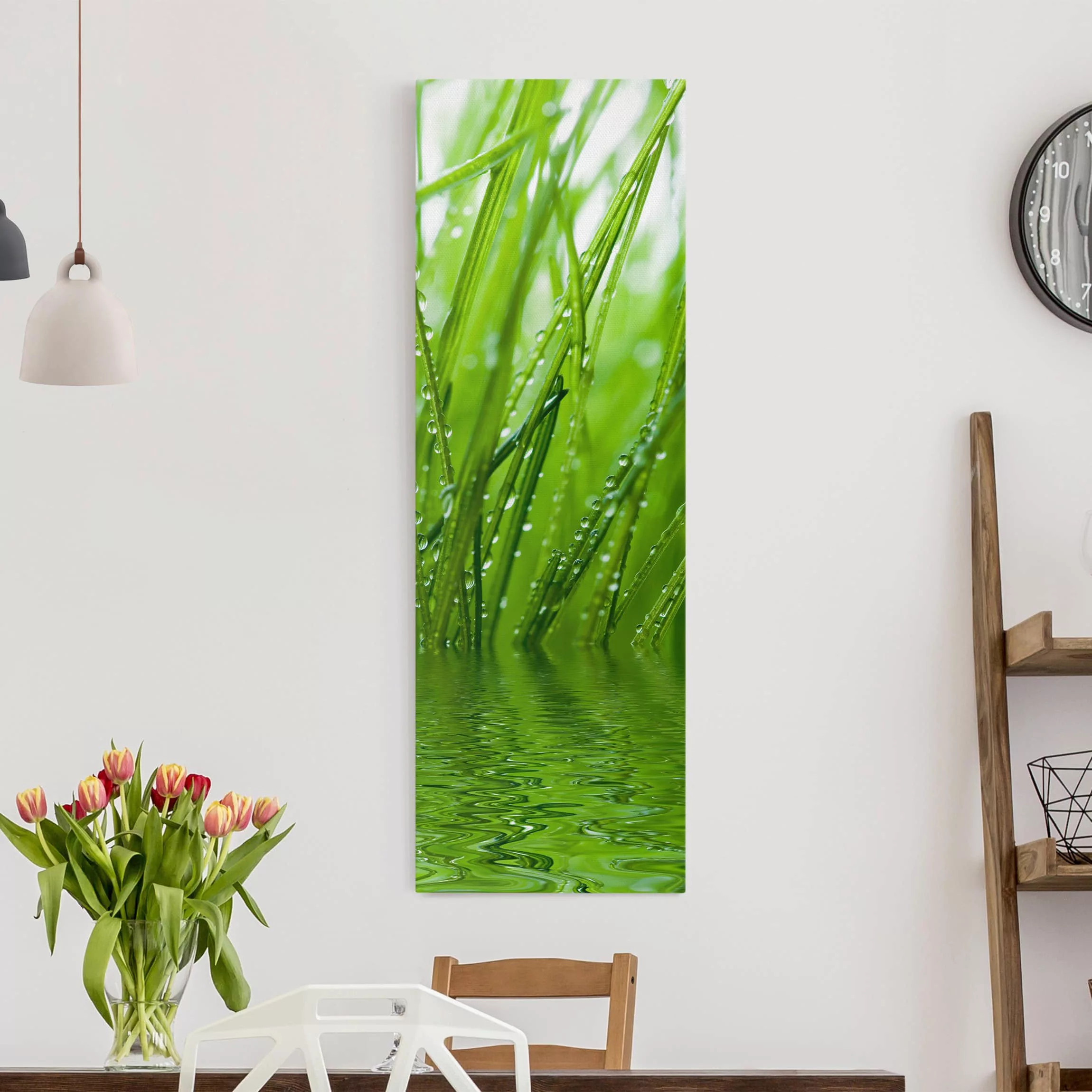 Leinwandbild Blumen - Hochformat Morgentau günstig online kaufen