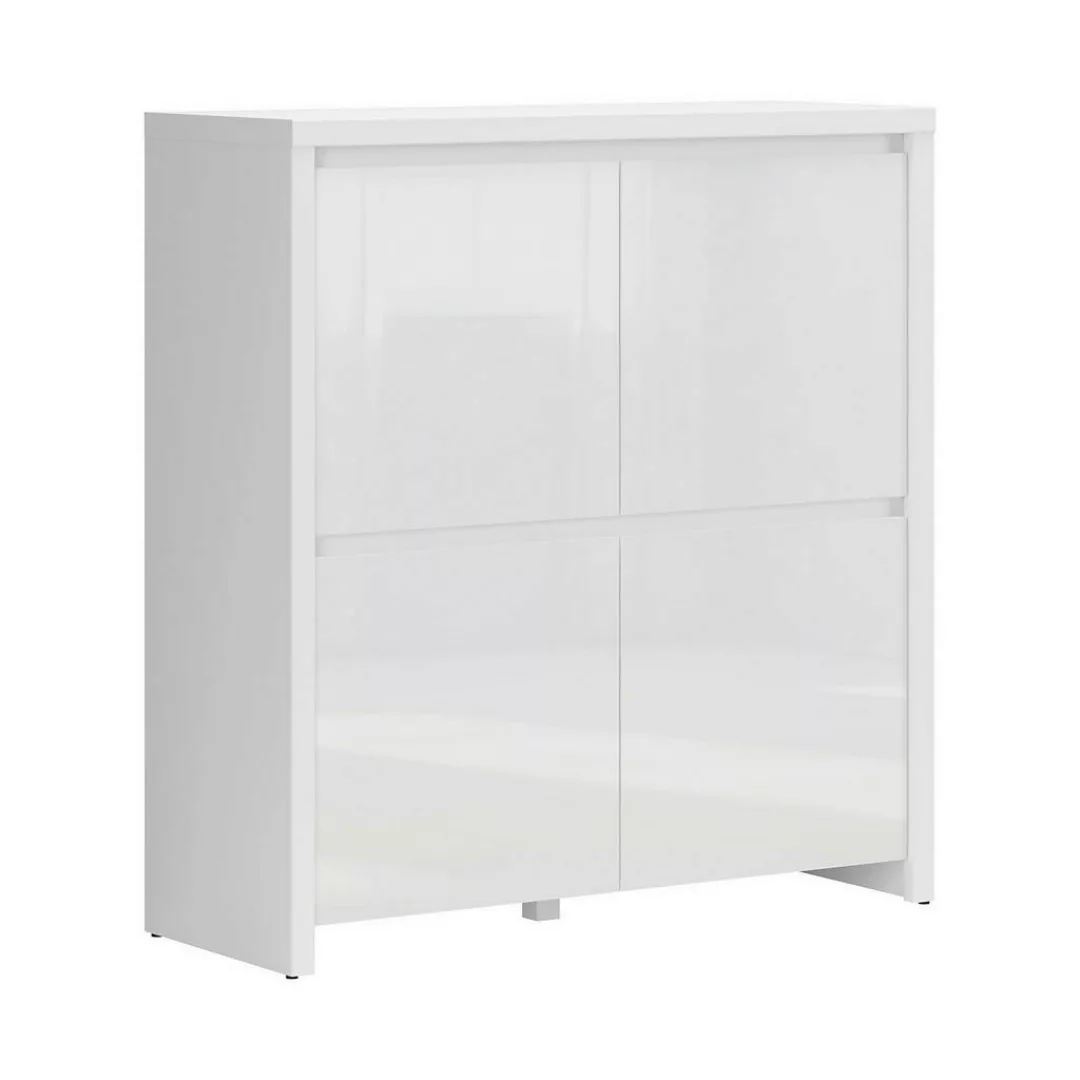 Sideboard Larios weiß matt weiß glänzend B/H/T: ca. 105x112x40 cm günstig online kaufen