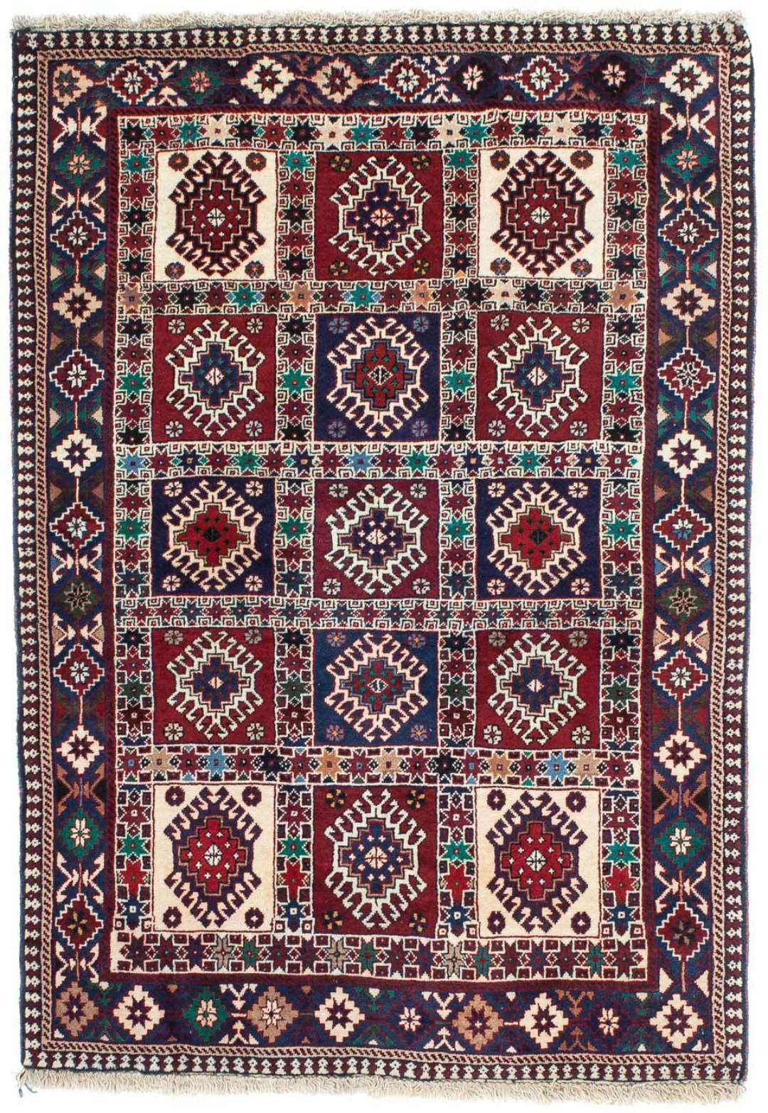morgenland Wollteppich »Yalameh Felder Blu 191 x 82 cm«, rechteckig, Handge günstig online kaufen