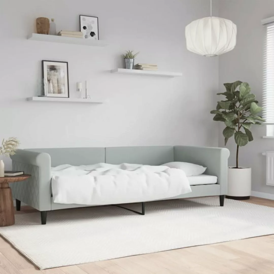 vidaXL Gästebett Tagesbett Hellgrau 90x200 cm Samt Gästebett Gästecouch Gäs günstig online kaufen