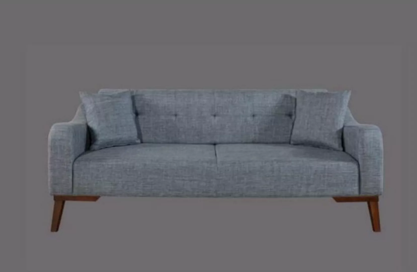 JVmoebel Sofa Sofa 3 Sitz Textil Couch Polster Moderne Couchen Grau Dreisit günstig online kaufen