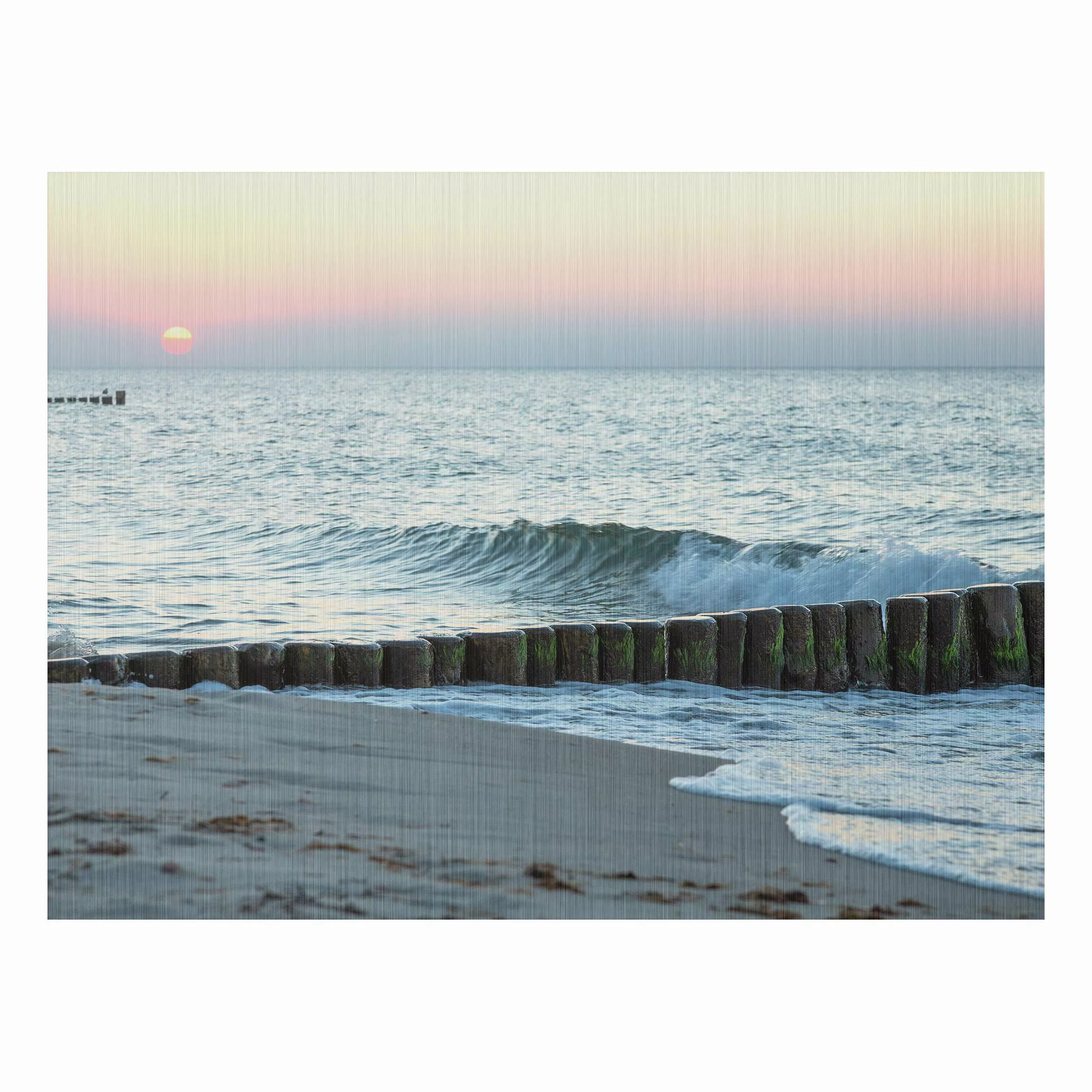 Alu-Dibond Bild Natur & Landschaft - Querformat 4:3 Sonnenuntergang am Meer günstig online kaufen
