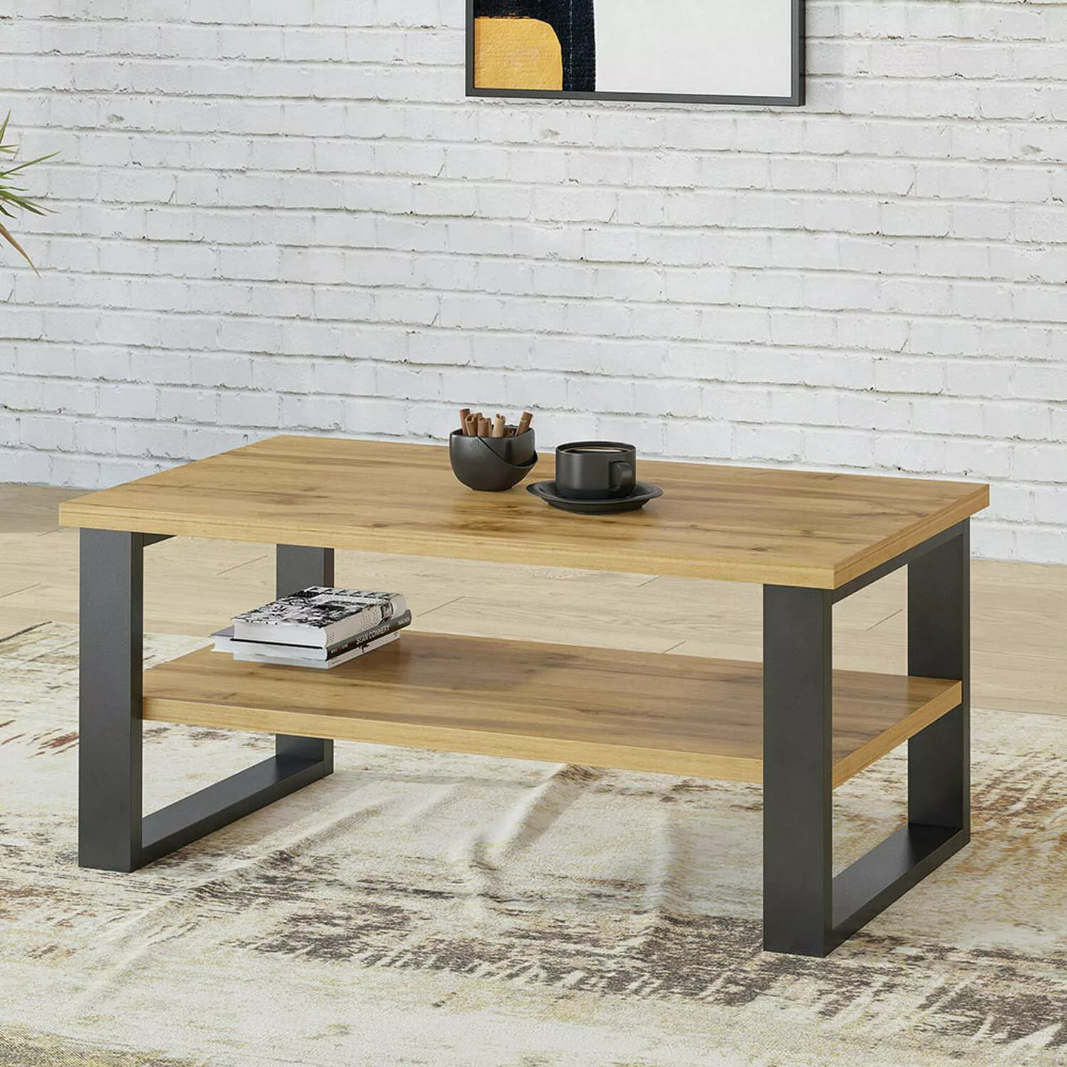 Wohnzimmer Couchtisch in Wotan Eiche Nb. HENDERSON-83, B/H/T ca. 110/50/60 günstig online kaufen