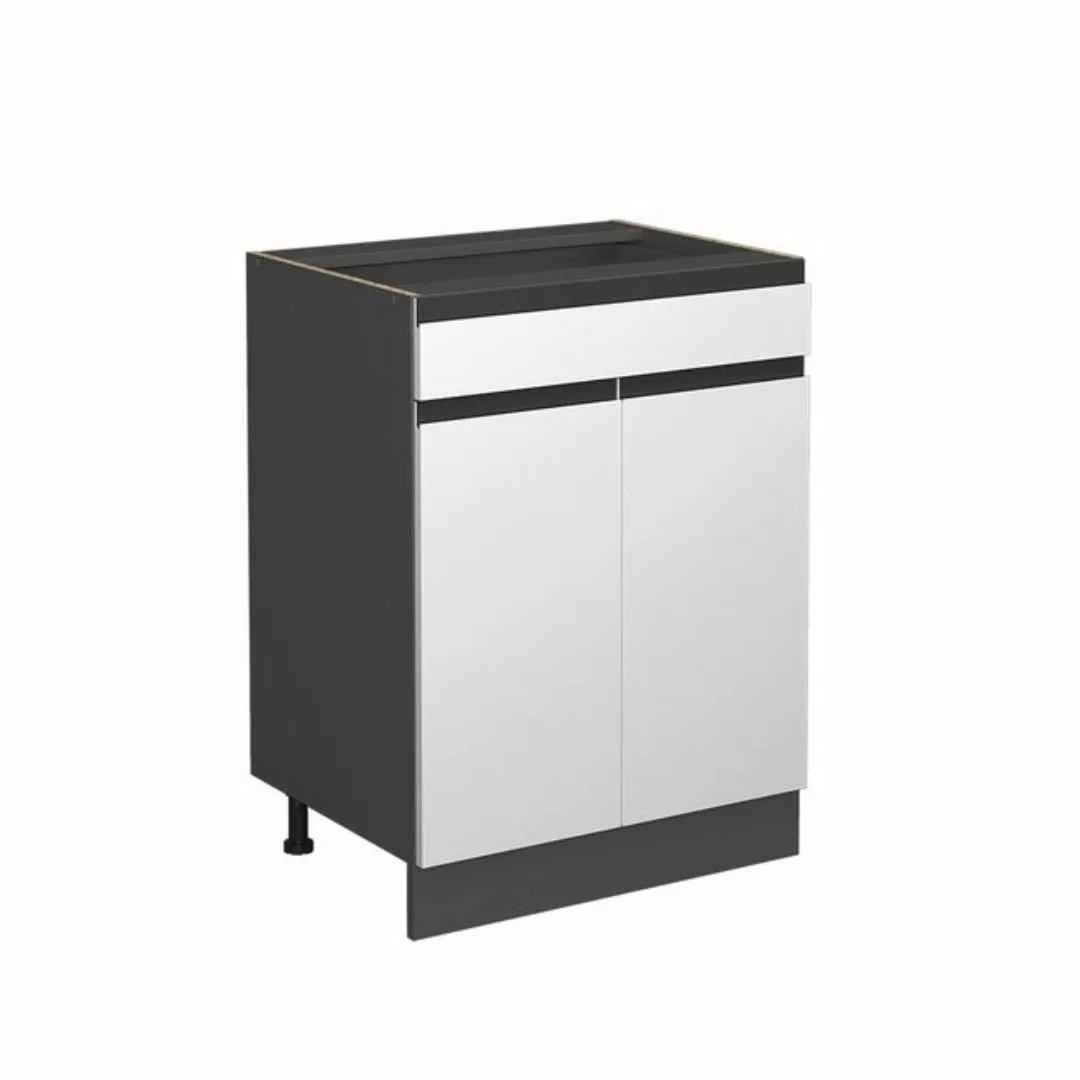 Vicco Unterschrank R-Line, Weiß/Anthrazit, 80 cm, AP Eiche günstig online kaufen