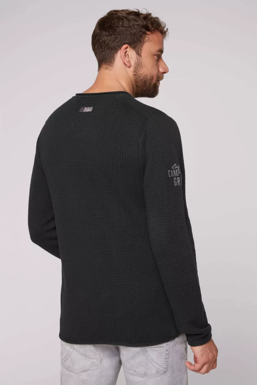 CAMP DAVID Strickpullover mit Logo Print günstig online kaufen