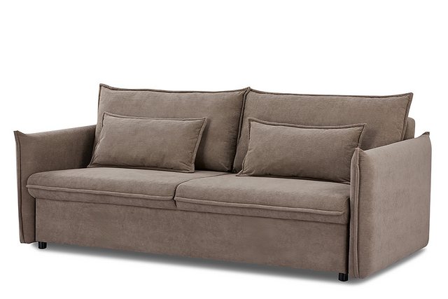 riess-ambiente Schlafsofa APARTMENT 200cm taupe · 3-Sitzer-Couch mit Cord-B günstig online kaufen