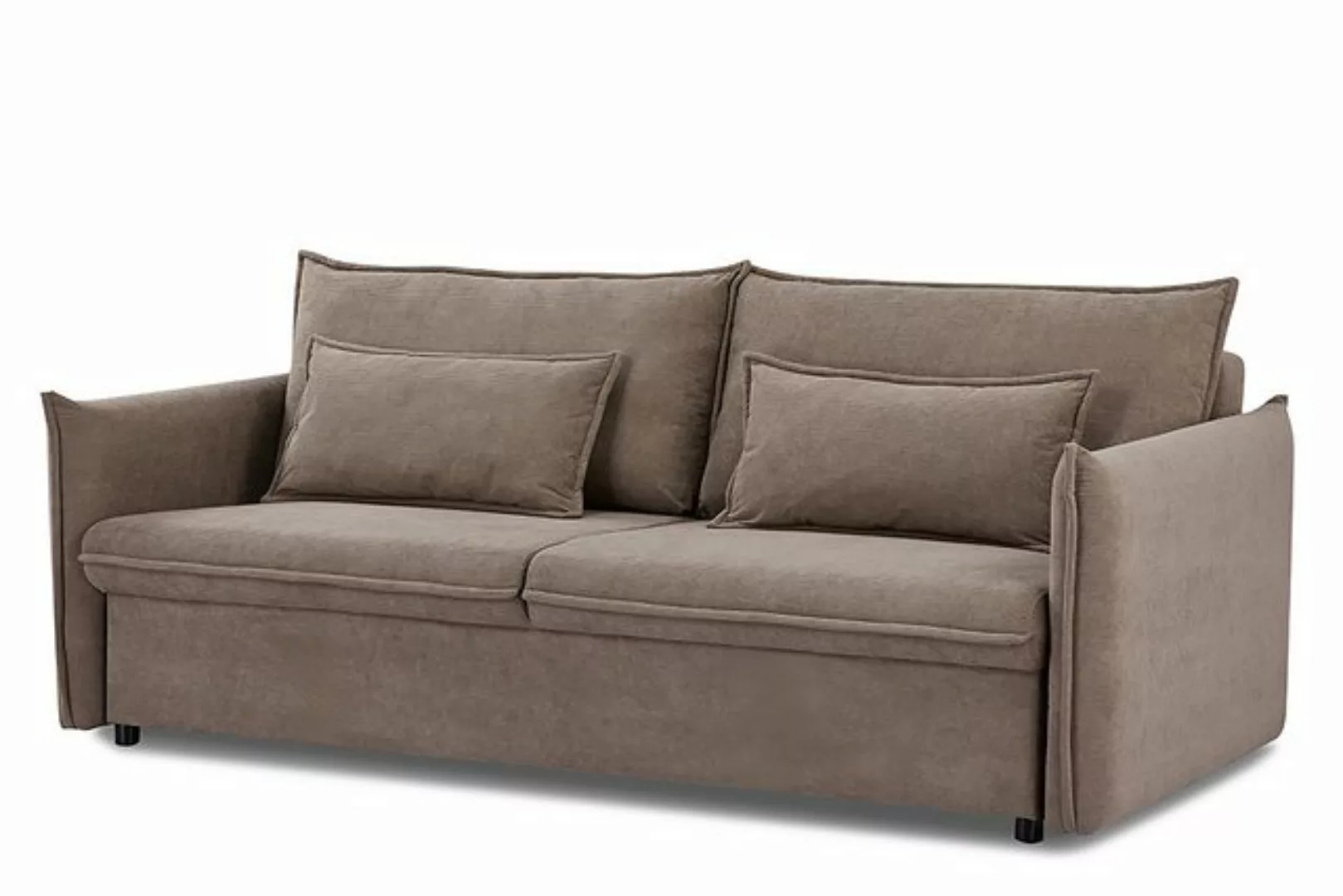 riess-ambiente Schlafsofa APARTMENT 200cm taupe · 3-Sitzer-Couch mit Cord-B günstig online kaufen