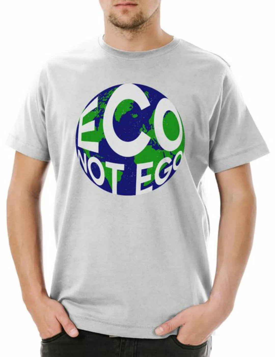 Urban Backwoods Print-Shirt Eco Not Ego Herren T-Shirt Erderwärmung Natursc günstig online kaufen