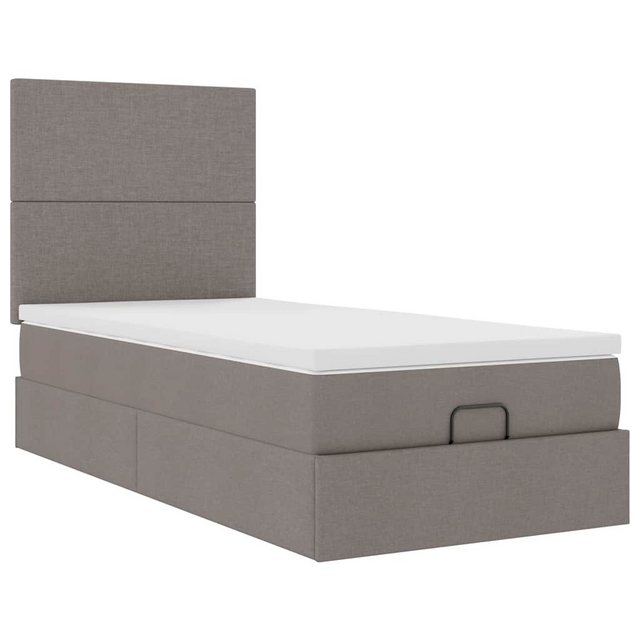 vidaXL Bett Ottoman-Bett mit Matratze Taupe 100x200 cm Stoff günstig online kaufen