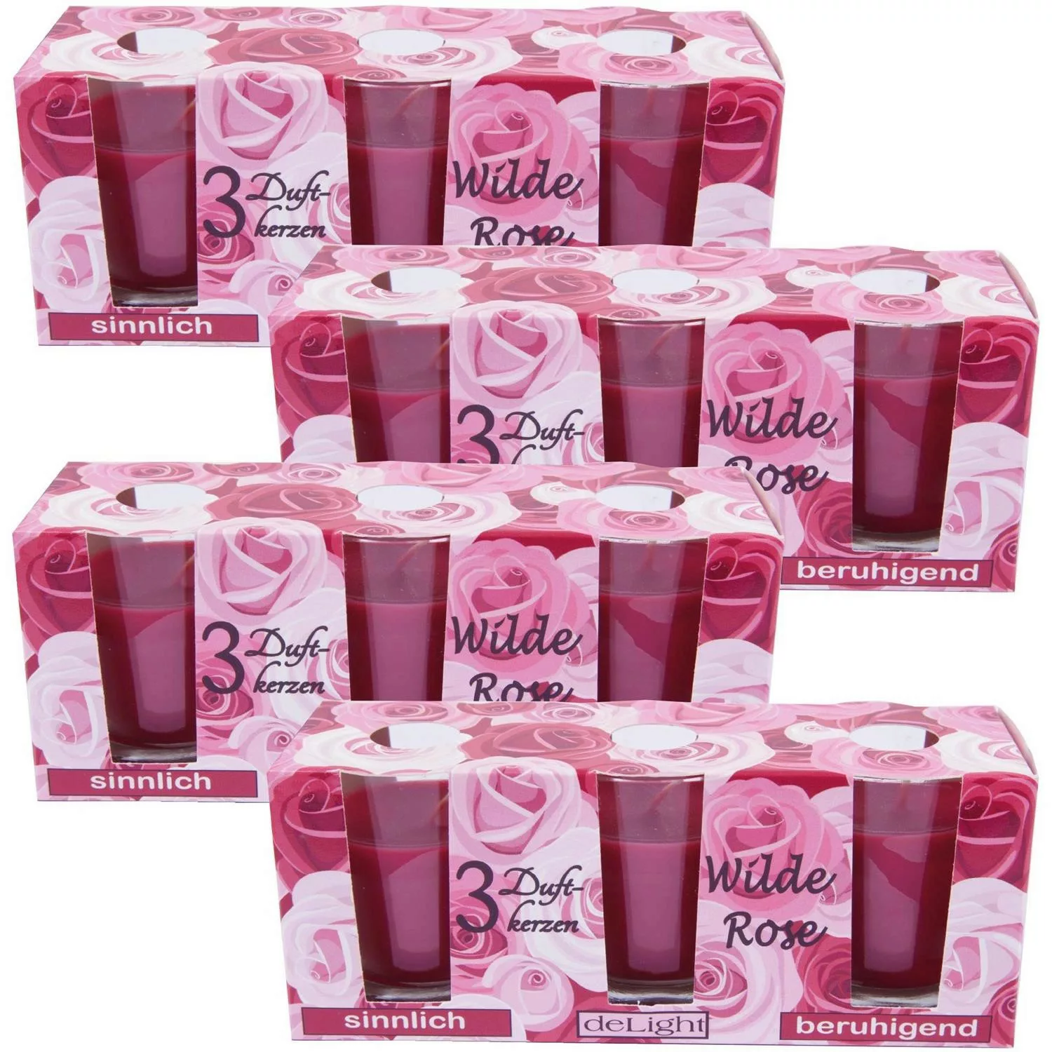 HS Candle Duftkerzen Classic 12er Pack Wilde Rose günstig online kaufen