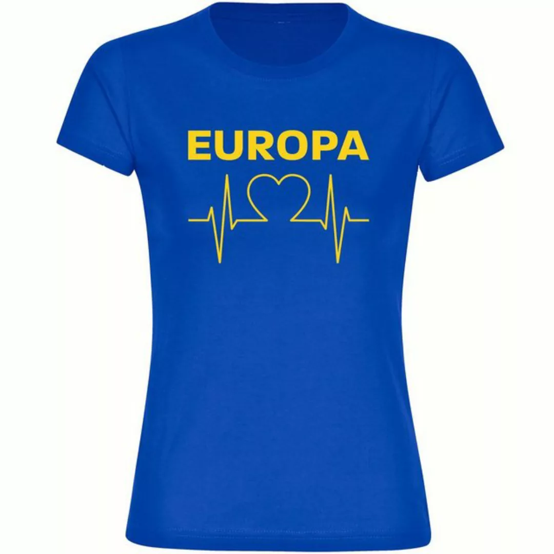 multifanshop T-Shirt Damen Europa - Herzschlag - Frauen günstig online kaufen