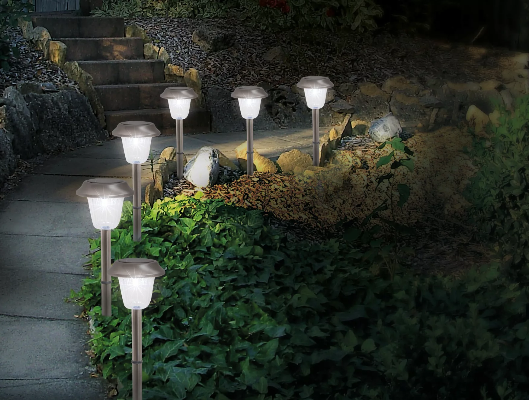 4er Set LED-Außenleuchte 4043306 silber H: ca. 39 cm günstig online kaufen