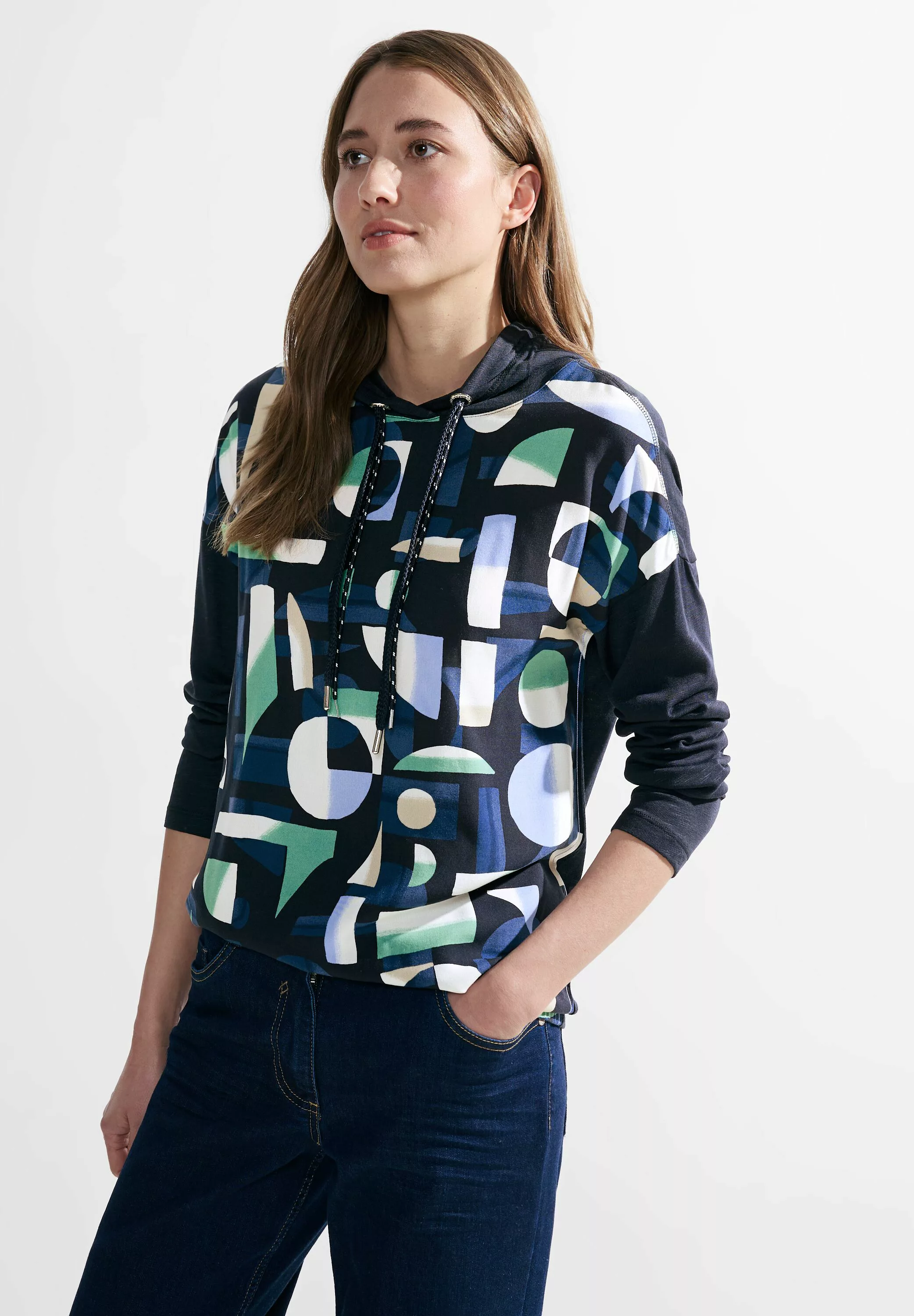 Cecil Kapuzenshirt mit geometrischem Muster günstig online kaufen