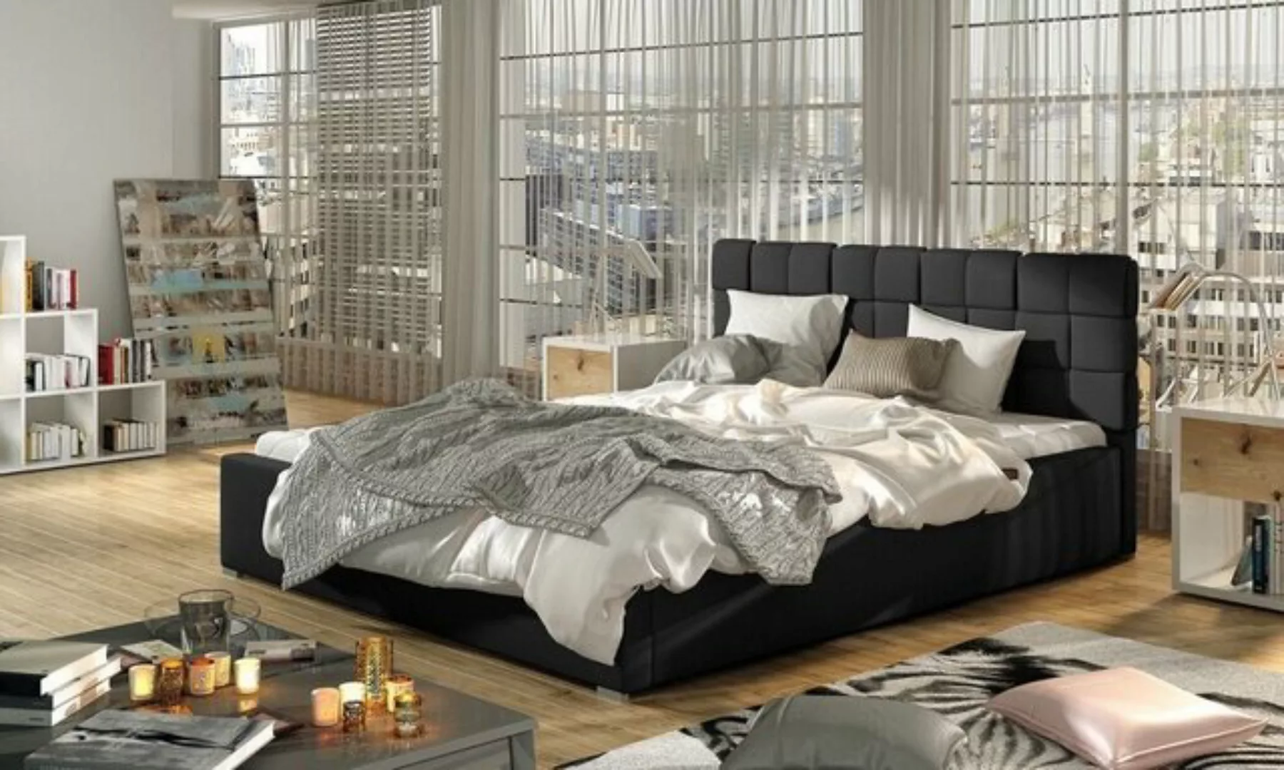 JVmoebel Bett, Luxus Designer Polsterbett Bett Designerbett 200x200cm Boxsp günstig online kaufen