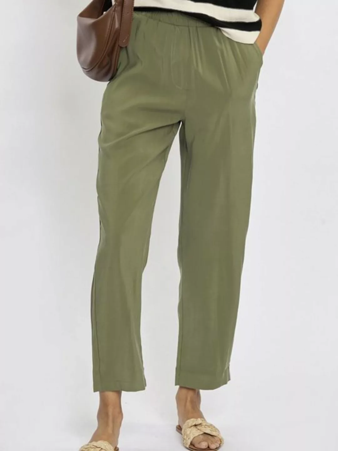 Freshlions Stoffhose FreshLions Lockere Stoffhose 'Elena' khaki S günstig online kaufen