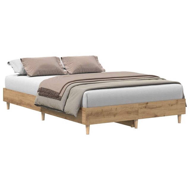 vidaXL Bett Bettgestell ohne Matratze Artisan-Eiche 120x190cm Holzwerkstoff günstig online kaufen