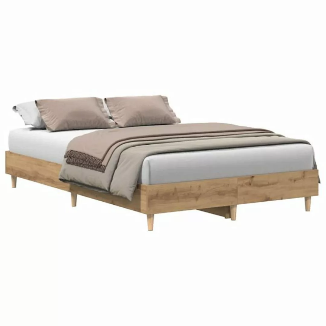 vidaXL Bett, Bettgestell ohne Matratze Artisan-Eiche 120x190cm Holzwerkstof günstig online kaufen